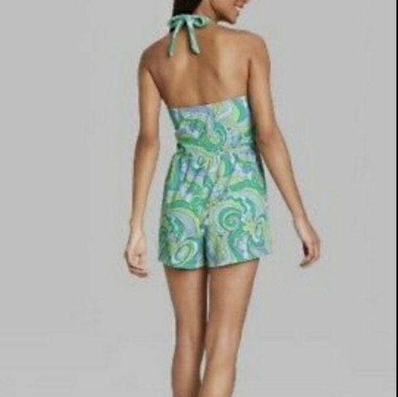 Wild Fable Blue Swirl French Terry Romper w/Adjustable Halter & Strap Options XS - Picture 4 of 11